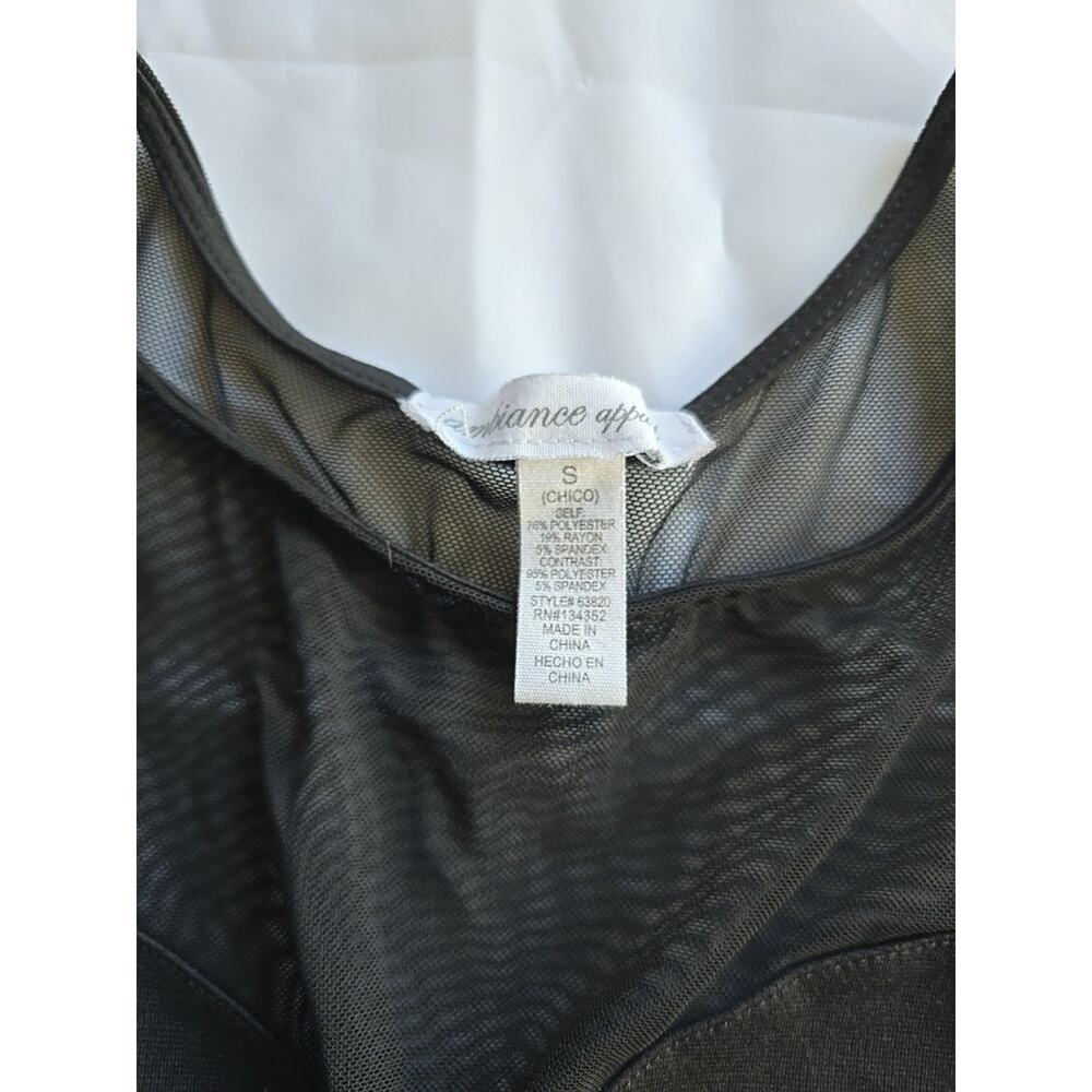 Ambiance Apparel black mesh peplum sleeveless blouse women’s regular size S - Picture 3 of 9